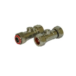 Straight Service Valve Chrome 15mmx1/2in