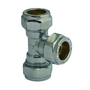 Equal Tee Chrome Compression 22 mm