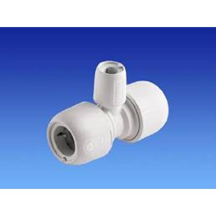 Hep2O Branch Reduced Tee White 28mm x 28mm x 15mm - HD13A/28W