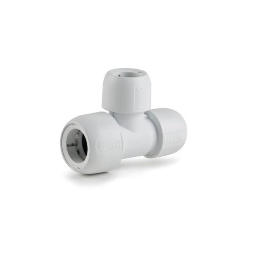 Hep2O Branch and One End Reduced Tee White 22mm x 22mm x 28mm - HD14/28W