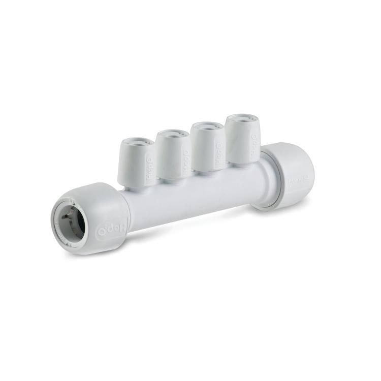 Hep2O Four Port Manifold Push Fit All Socket White 22 x 10 mm - HX96B/22W