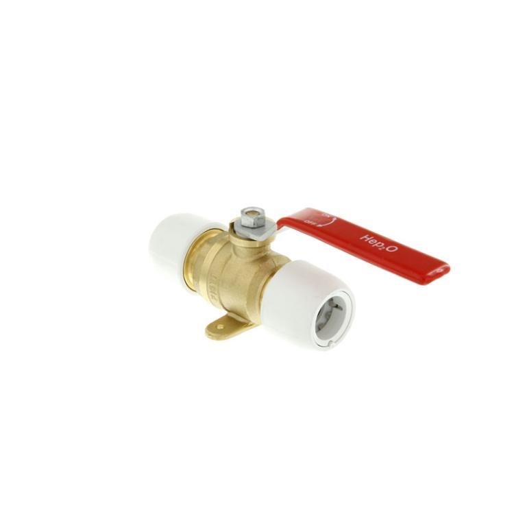 Hep2O Push-Fit Plated Brass Ball Valve 15mm x 15mm HX22/15W