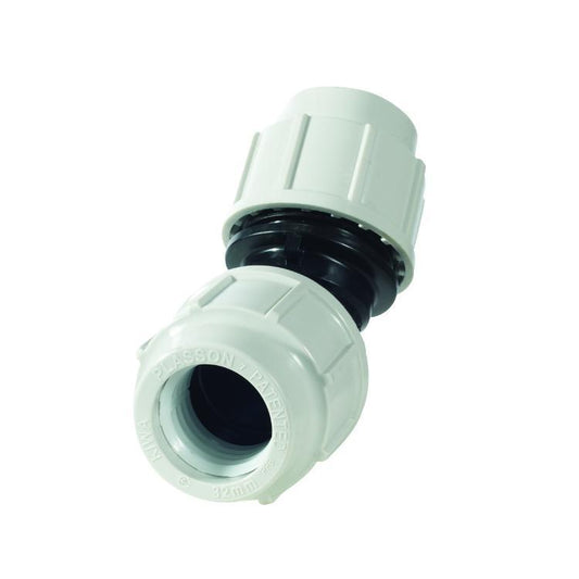 Plasson Compression Fit 45 Degree Water Pipe Elbow 32mm - 7460EE0