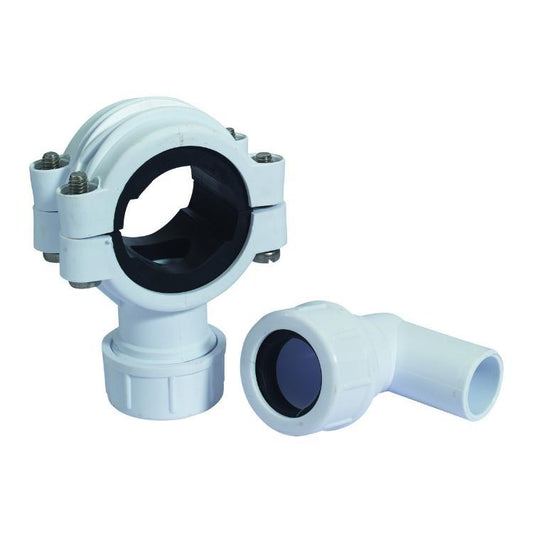 McAlpine Pipe Clamp Connector White CLAMP1WH