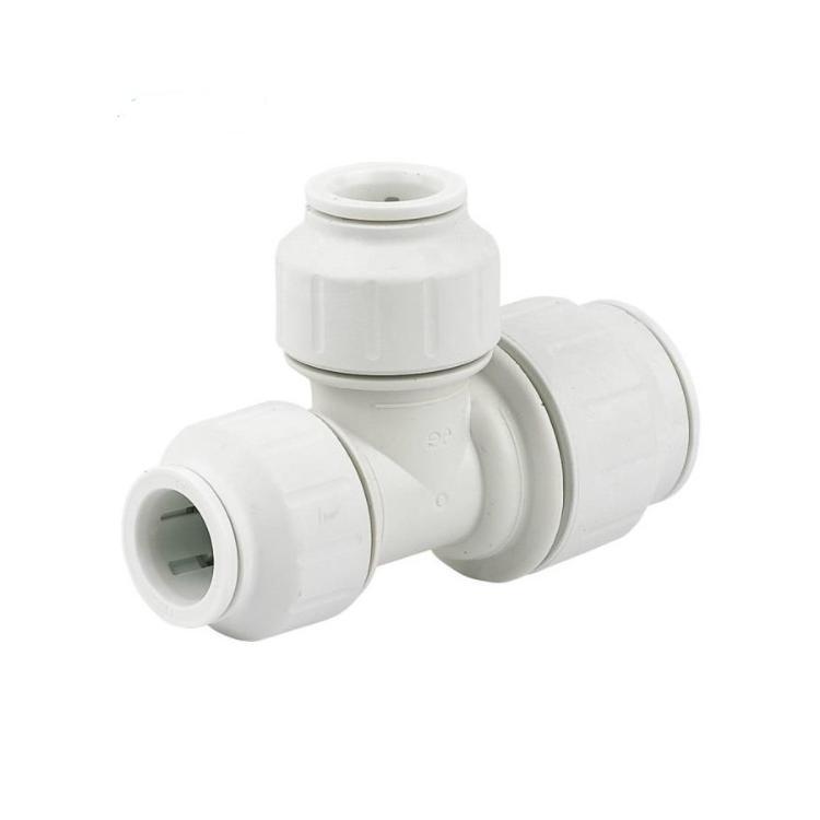 JG Speedfit Reducing Tee White 15mm x 10mm x 10mm - PEM3015BW