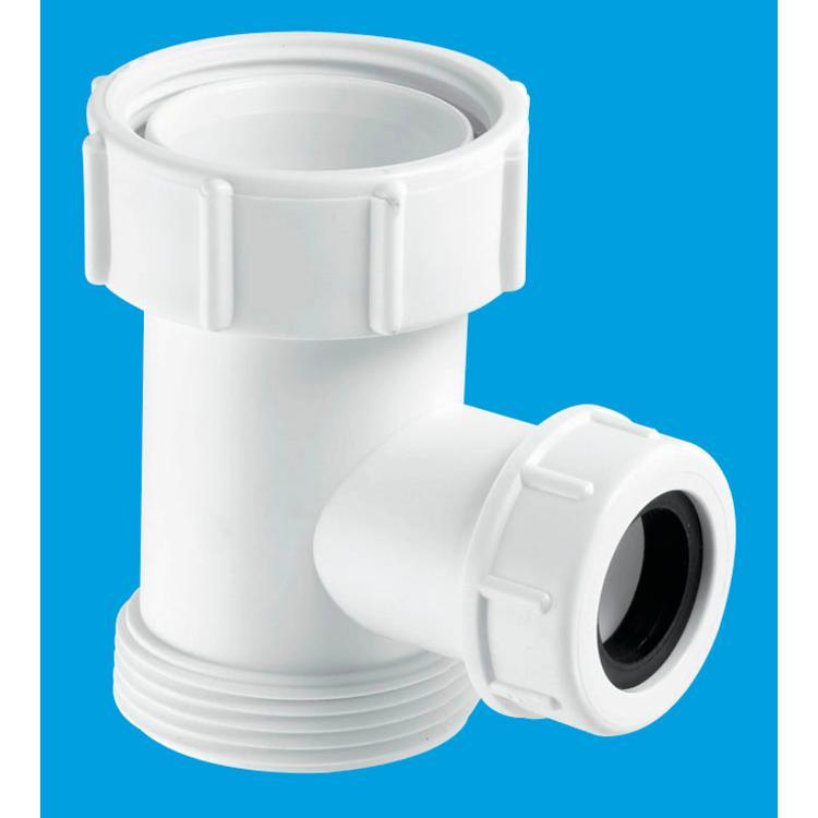McAlpine Plastic Tee Piece Including 22mm Adaptor V33S22