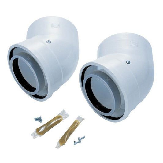 Worcester Bosch Greenstar Oilfit 45 Degree Boiler Flue Elbow 80mm/125mm - 2 Pack