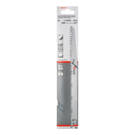 Bosch S1531L Sabre Unishank Saw Blades 2608 650676 - Pack of 5
