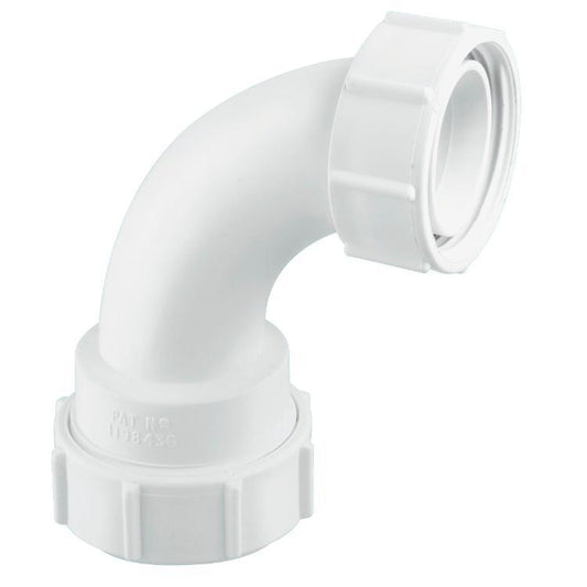 McAlpine 90 Degree Multifit Bend x BSP Coupling Nut S5M