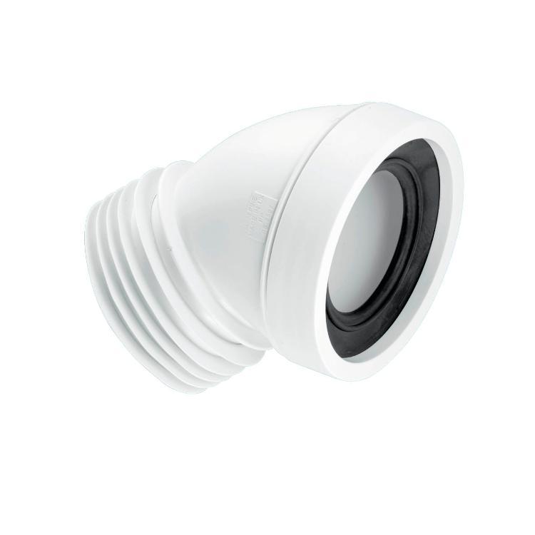 McAlpine 45 Degree Angle Rigid WC Connector White WC-CON16