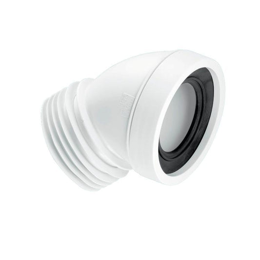 McAlpine 45 Degree Angle Rigid WC Connector White WC-CON16