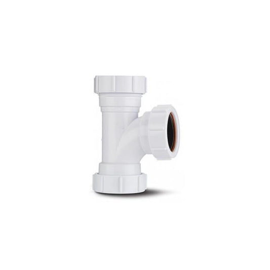 Polypipe Waste 91.25 Degree Compression Equal Tee White 32mm PS21