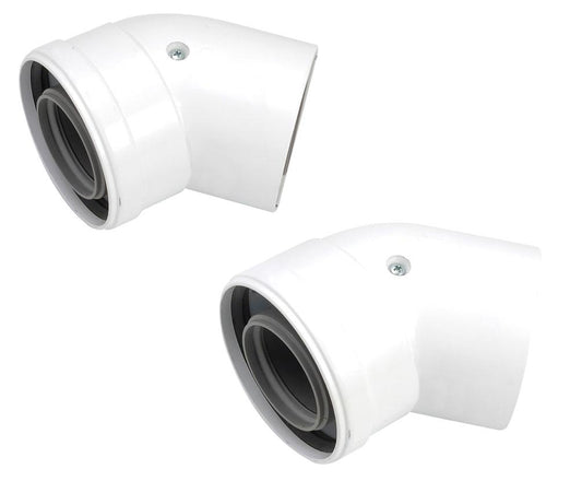 Worcester 45 Degree Boiler Flue Bend 60mm/100mm 2 Pack