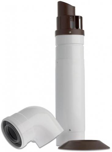 Baxi Multifit Telescopic Horizontal Boiler Flue Including Low Profile Bend 60mm/100mm Black