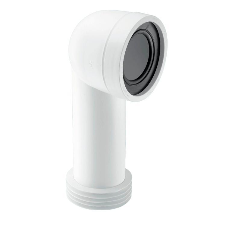 McAlpine 90 Degree Bend Adjustable Length Extended Inlet Rigid WC Connector WC-CON8E