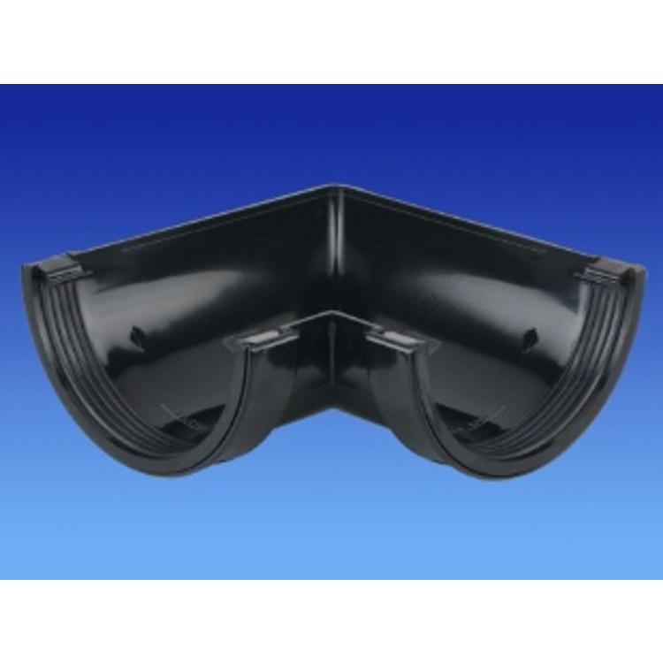 Osma RoundLine Gutter Angle 90 Degree 112mm Black 0T003