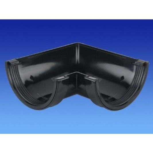 Osma RoundLine Gutter Angle 90 Degree 112mm Black 0T003