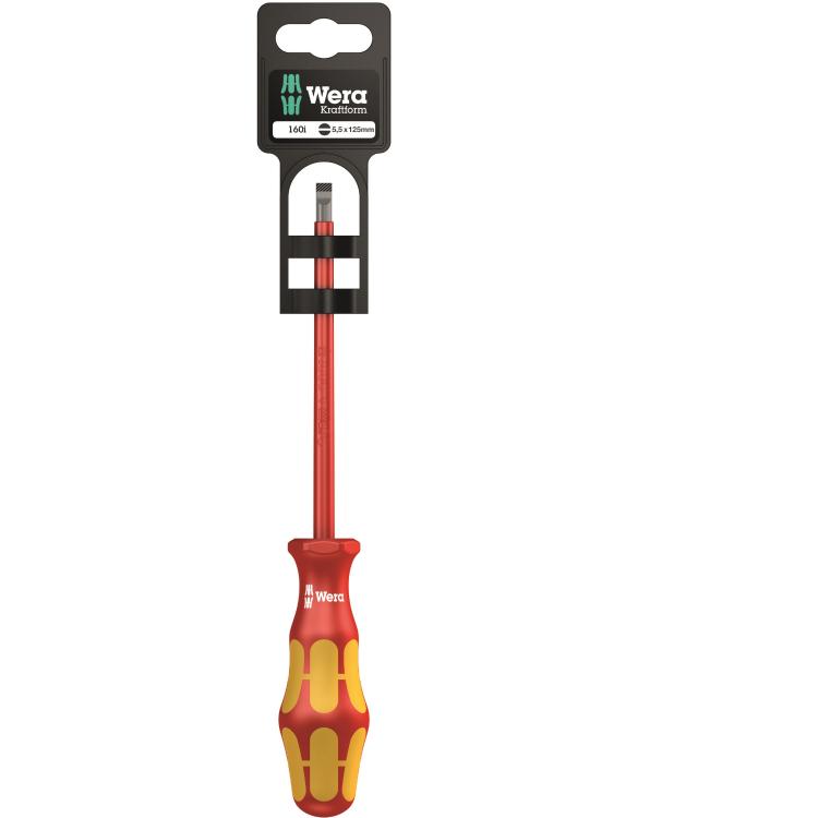 Wera Ergonomic Insulated VDE Slotted Screwdriver 5.5mm 160i KRAFTFORM Plus