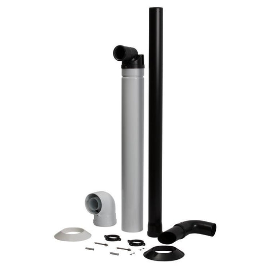 Baxi Multifit Plume Displacement Kit + 1m Ext + Clips Black