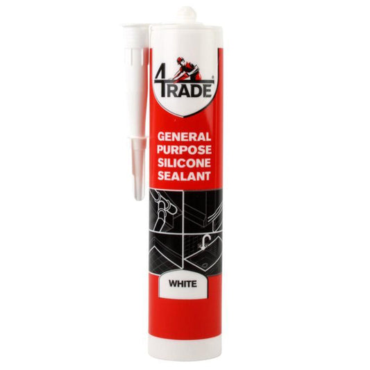 4TRADE General Purpose White Silicone Sealant 310ml