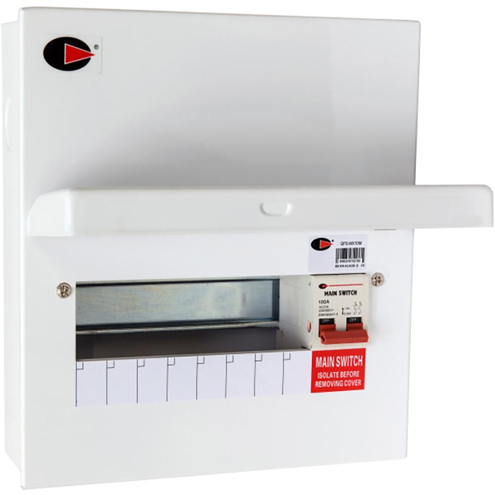 Lewden QFS-MX10M 8 Way Unpopulated Consumer Unit With 100A Main Switch