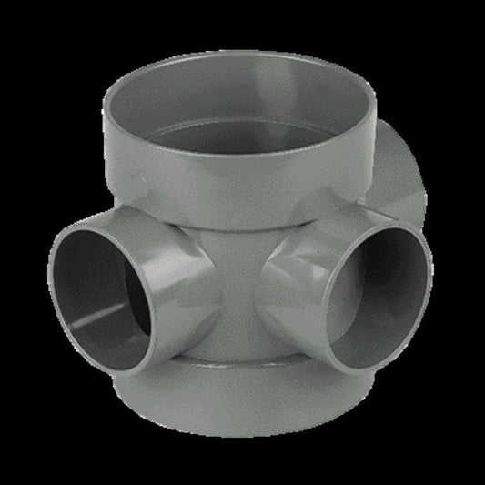 Floplast 110mm Grey 110mm x 40mm Boss Pipe Solvent Socket/Solv Sock SP583g