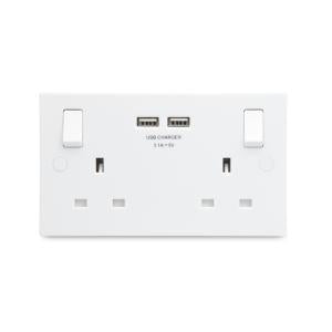 BG 13A Double Socket With 2 X USB 3.1A - 922U3