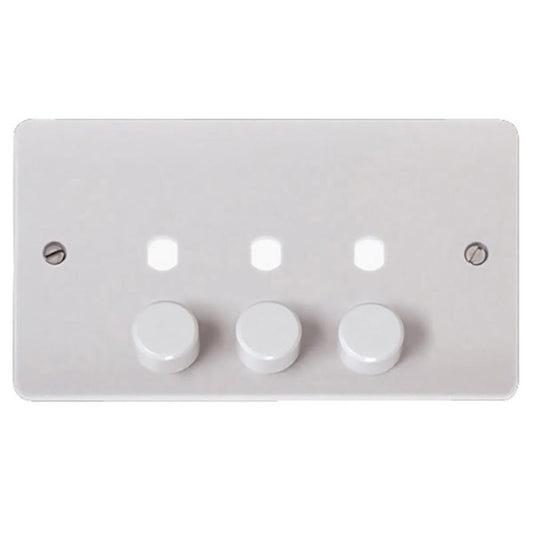 Click Mode 2 Gang Unfurnished 3 Apertures Dimmer Switch Plate - CMA147PL