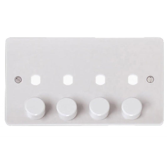 Click Mode 2 Gang Unfurnished 4 Apertures Dimmer Switch Plate - CMA147PL
