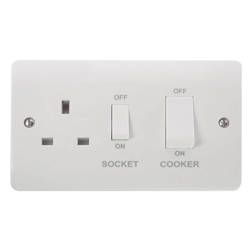 Click Mode 45A 2 Gang Switch With 13A Socket - CMA504