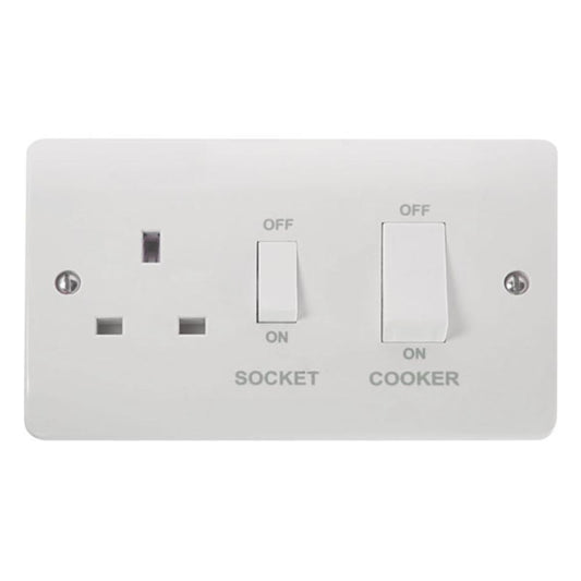 Click Mode 45A 2 Gang Switch With 13A Socket - CMA504