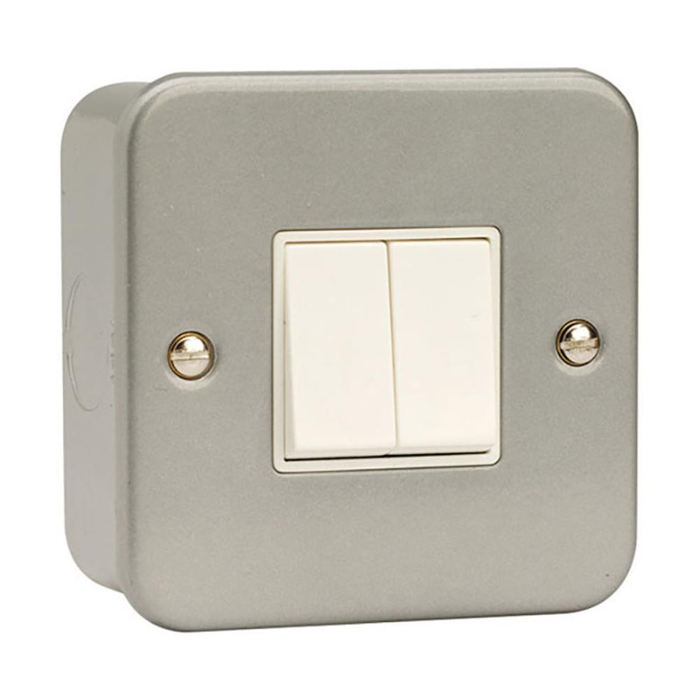 Click Metal Clad 2 Gang 2 Way Light Switch - CL012