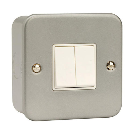 Click Metal Clad 2 Gang 2 Way Light Switch - CL012