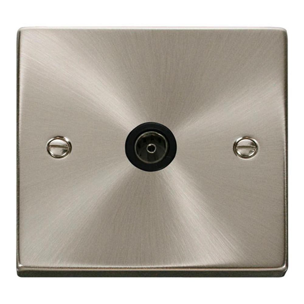 Click Satin Chrome Single Coaxial Outlet - VPSC065BK