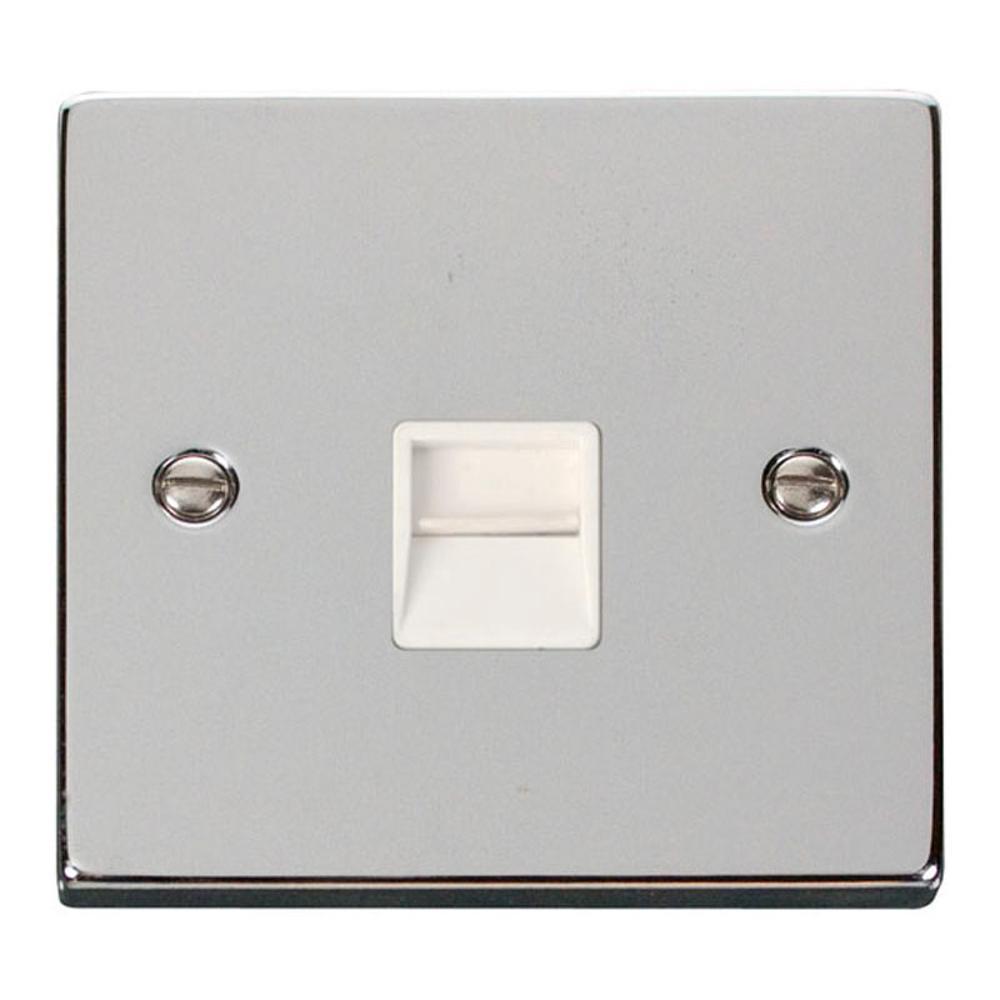 Click Polished Chrome Secondary Telephone Outlet - VPCH125WH