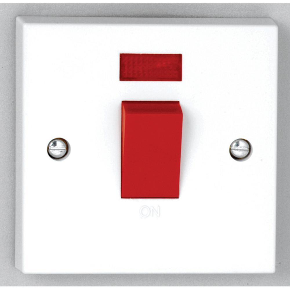 Deta Vimark 50A Double Pole Switch with Neon - V1300P