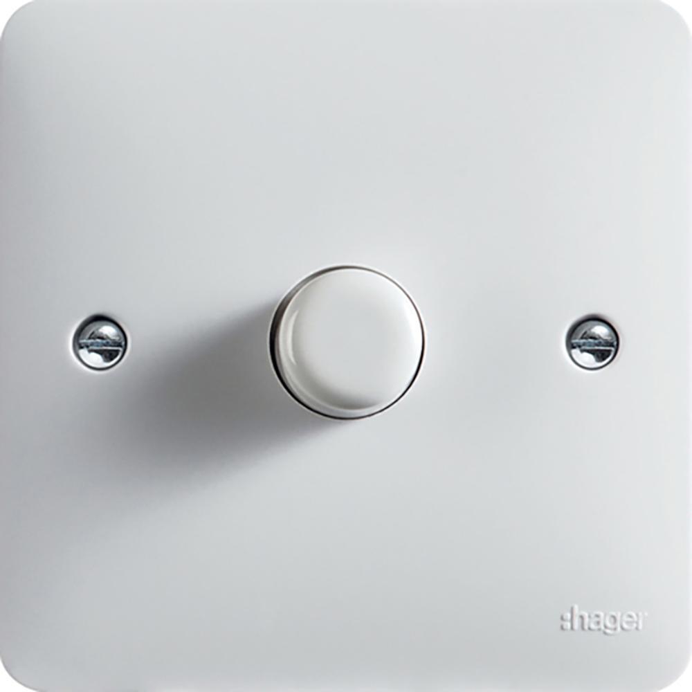 Hager 1 Gang 400W Rotary Push Button Dimmer - WMDR1/400R