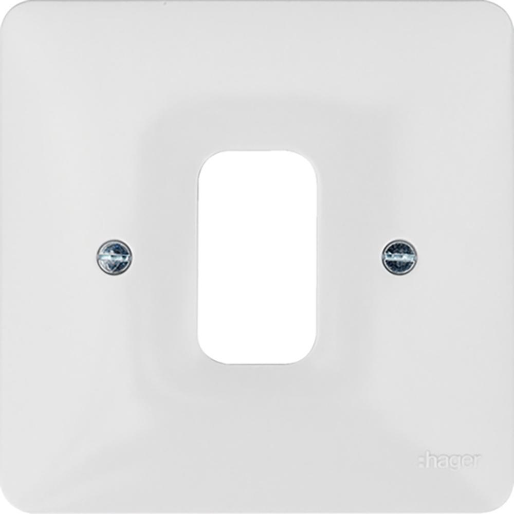 Hager WMGP1 1 Gang White Moulded Grid Plate