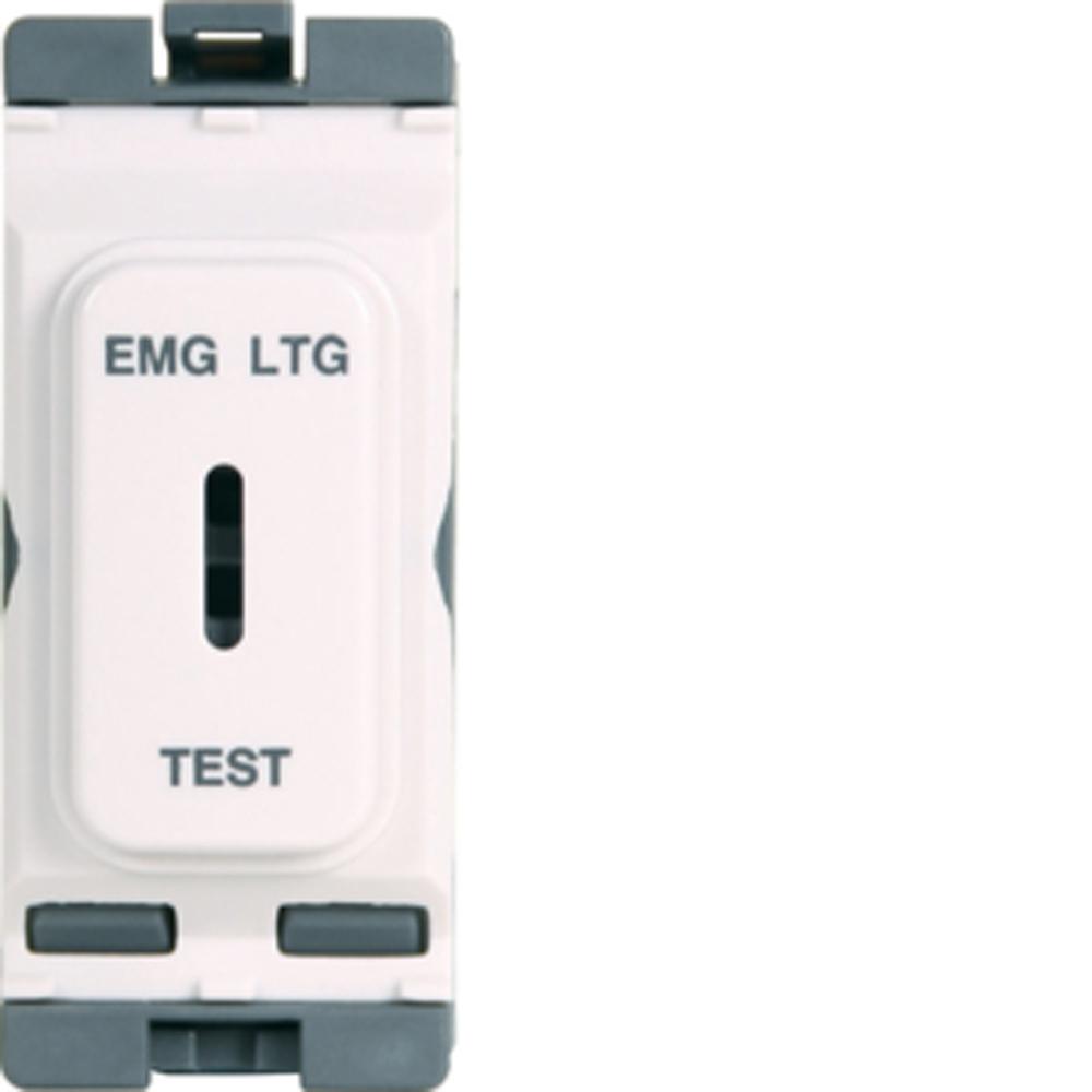 Hager 20A Double Pole Key Switch Marked 'em Ltg Test' - WMGKS/EL
