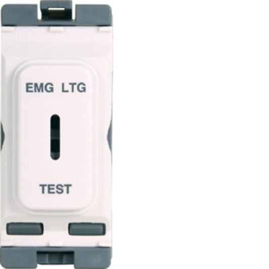 Hager 20A Double Pole Key Switch Marked 'em Ltg Test' - WMGKS/EL