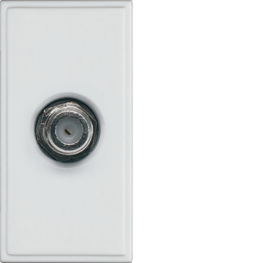 Hager Wmmsat Single Satellite F Connector Euromodule White