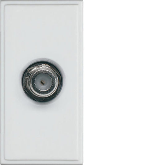 Hager Wmmsat Single Satellite F Connector Euromodule White