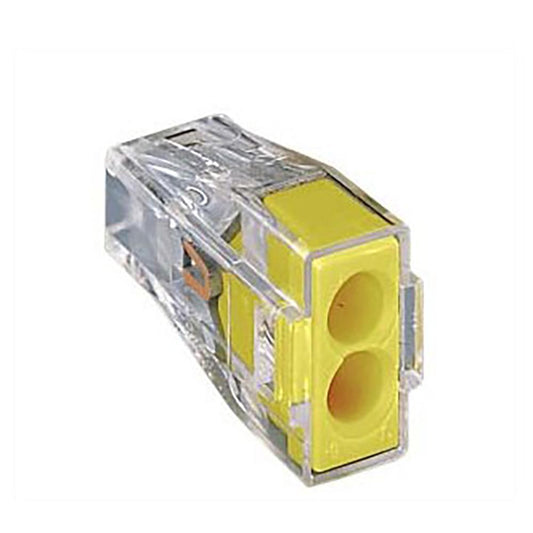 Wago 773-102 2 Way Push Wire Connector - Yellow - Box of 100 - Pack of 100