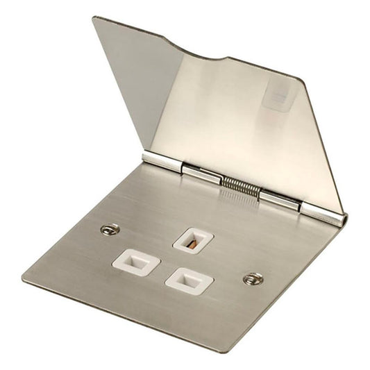 Click Essentials FS030SS 13A 1 Gang Floor Socket - Stainless Steel