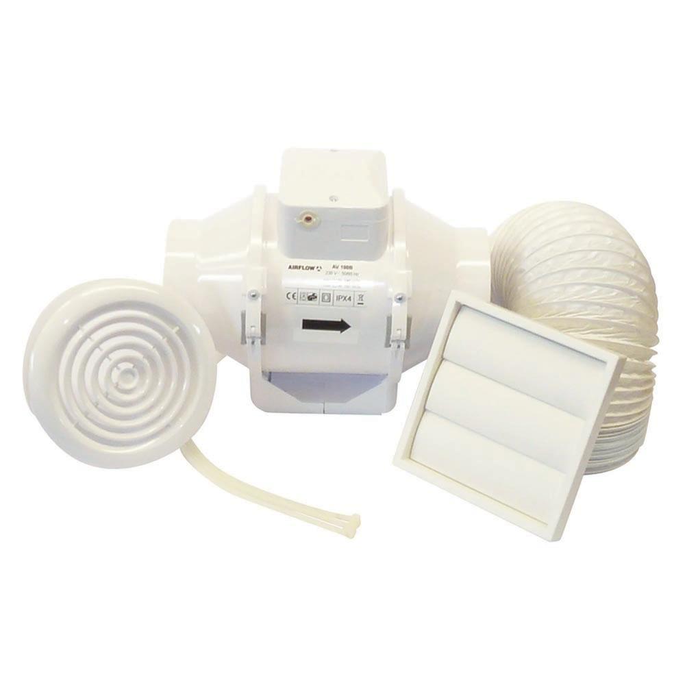 Airflow Aventa 100mm In Line Shower Kit With Timer