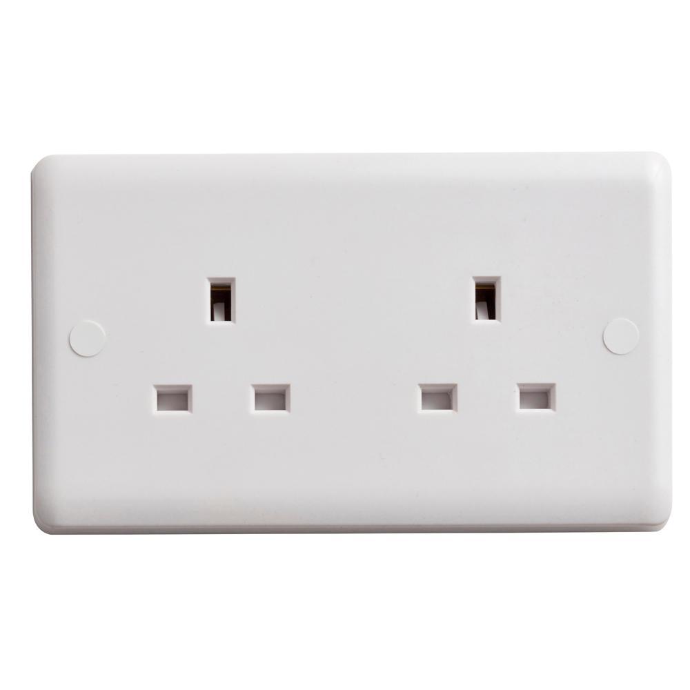 Deta Vimark Curve VC1208 13A 2 Gang Unswitched Socket