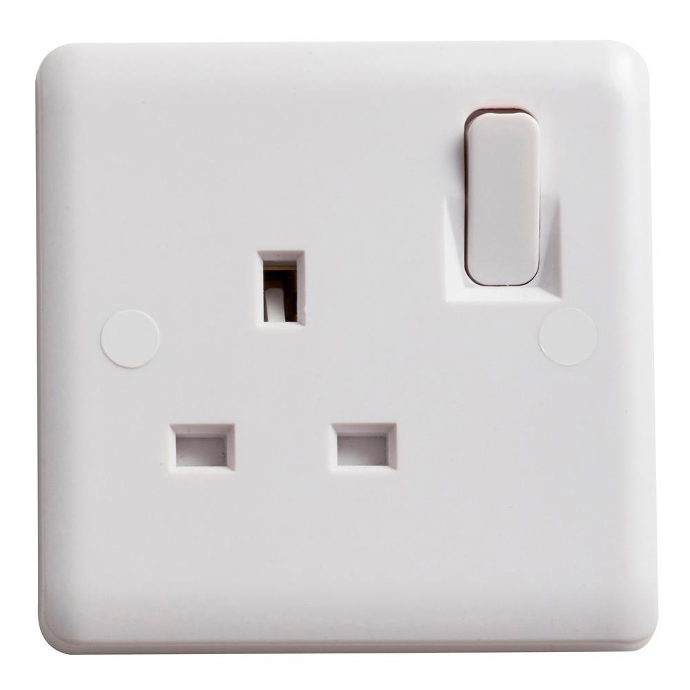 Deta Vimark Curve VC1207R 13A 1 Gang Sp Recessed Switched Socket