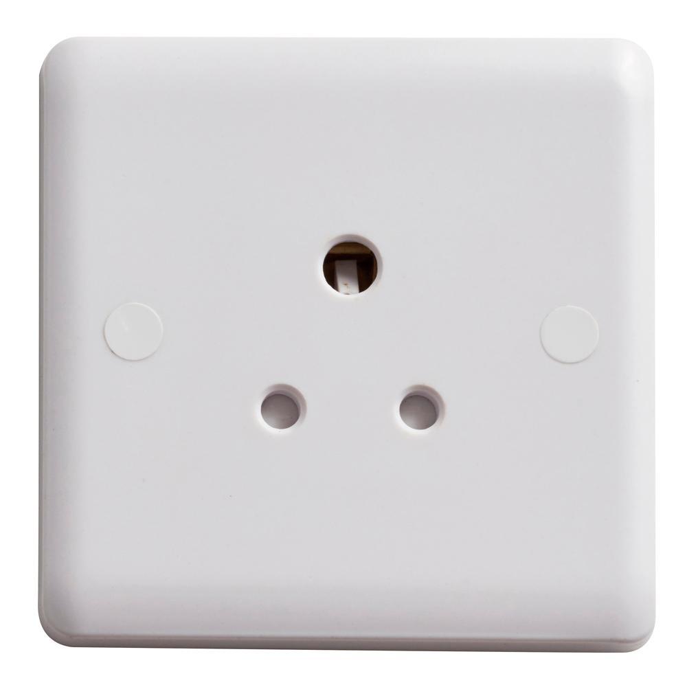 Deta Vimark Curve VC1331 5A 1 Gang Round Pin Unswitched Socket