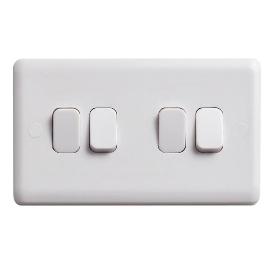 Deta Vimark Curve VC1244 10A 4 Gang 2 Way Plate Switch