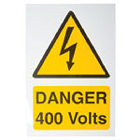 Industrial Signs IS5101RP Rigid Self Adhesive PVC - Danger 400 Volts Sign